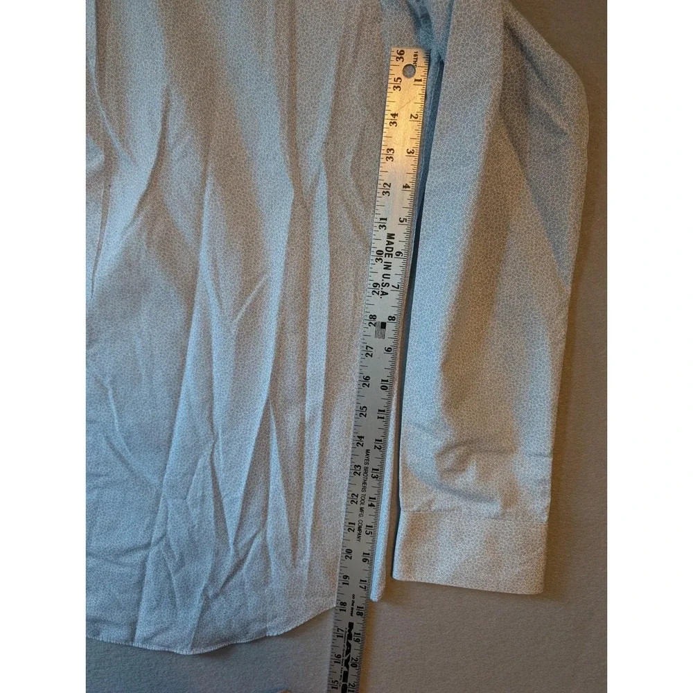 Banana Republic BR  Shirt Classic Fit White Blue Pattern Casual Men's Non‎ Iron
